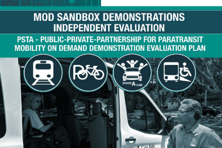 Cover of MOD Sandbox Demonstrations Independent Evaluation: PSTA- Public-Private-Partnership for Paratransit Mobility on Demand Demonstration Evaluation Plan