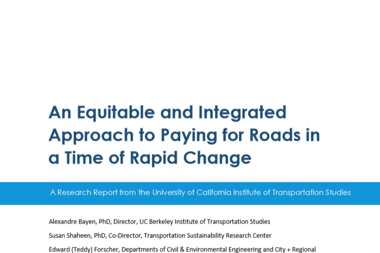 Cover of An Equitable and Integrated Approach to Paying for Roads in a Time of Rapid Change