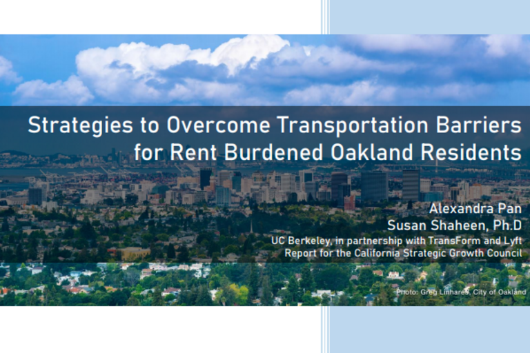 Cover of Strategies to Overcome Transportation Barriers for Rent Burdened Oakland Residents