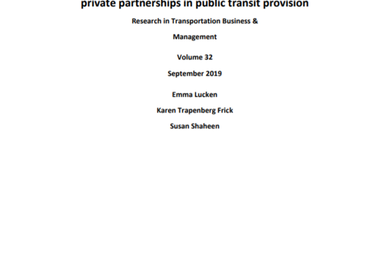 Cover of “Three Ps in a MOD”: Role for mobility on demand (MOD) public-private partnerships in public transit provision