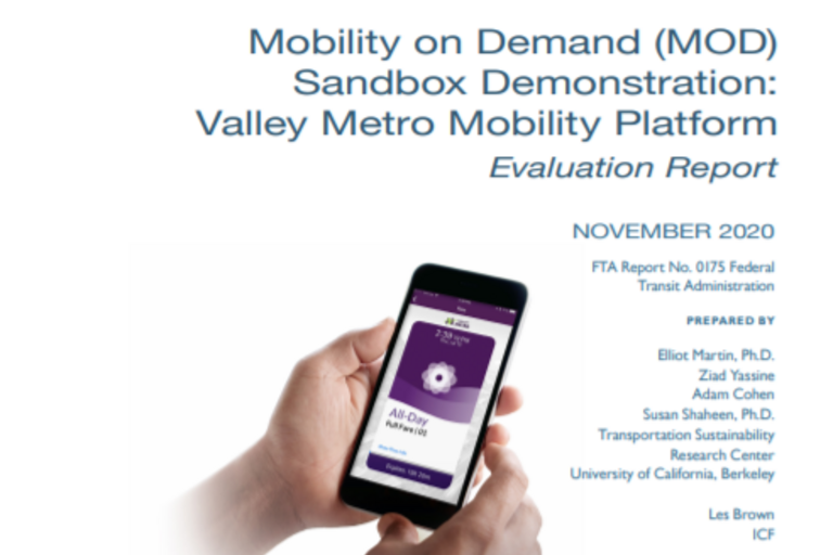Cover of Mobility on Demand (MOD) Sandbox Demonstration: Valley Metro Mobility Platform Evaluation Report