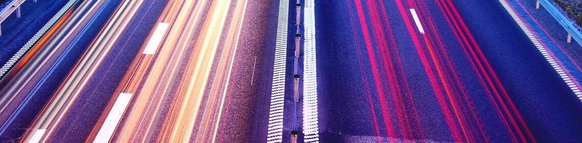 Time-lapse shot of highway traffic