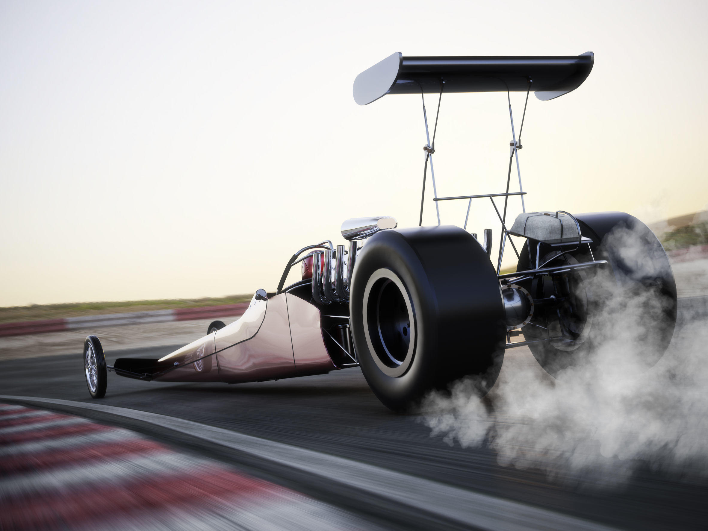Futuristic drag racing car