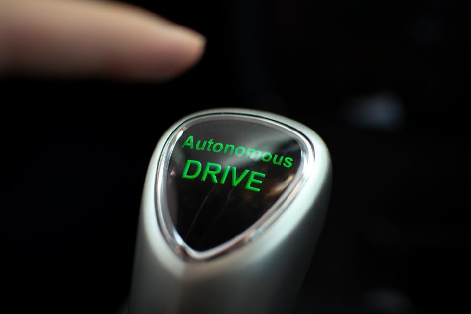 Image of a button labeled "Autonomous Drive"